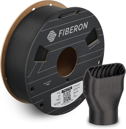 Polymaker Fiberon PA6-CF20 Carbon Fiber Nylon Filament 1.75mm Black 1kg, Fiberon PA6-CF20 Nylon Warp Free 1.75mm 3D Printing Filament