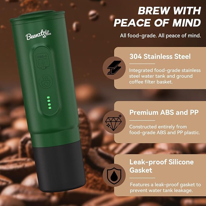 H02 PRO Portable Espresso Maker, Compatible with NS Capsule & Ground Coffee, Portable Coffee Maker, 20 Bar Self-heating Small Electric Travel Espresso Machine for Camping, Hiking