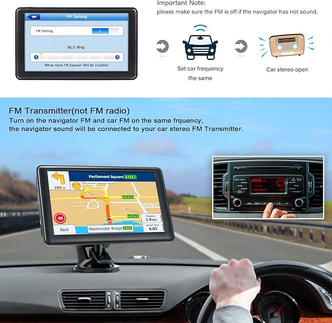 GPS Navigator for Truck Car, Truck GPS Commercial Drivers, 7'' Semi Trucker Navigation Systems with Latest 2026 Maps Free Lifetime Updates, Voice Assist, Speed Limit Warnings, Custom Routing