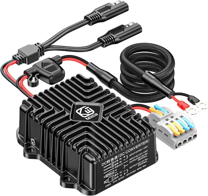Kewig 400W 32A 12V Golf Cart 48V-120V to 12V Converter | Voltage Regulator Reducer Transformer with Fuse DC Convert Regulator Power Supply Buck for Motorcycle Golf