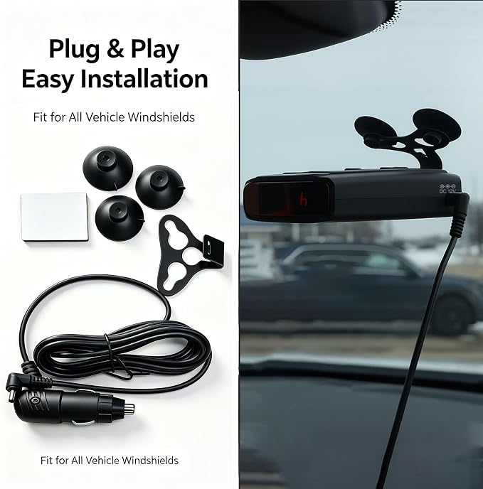 KARADAR S360 Radar Detector X/K/Ka Band Detection Low False Alert with City/Highway Mode LaserEye Front Rear Detection for car FCC Certified for North America