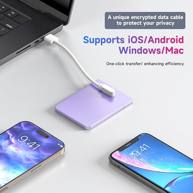 AI Smart Recorder with Simultaneous Interpretation & Real-timeTranscription,64GB AI Speech Processor Powered by ChatGPT with App Control for Business/Education/Interviews (Purple)