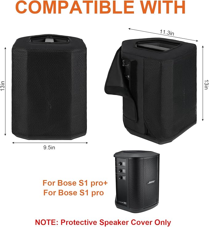 Speaker Cover Compatible with Bose S1 Pro Plus/S1 Pro Portable Bluetooth Speaker,Dustproof Side Opening Mesh Protective Case Bag fits for Bose Speaker(Cover Only)