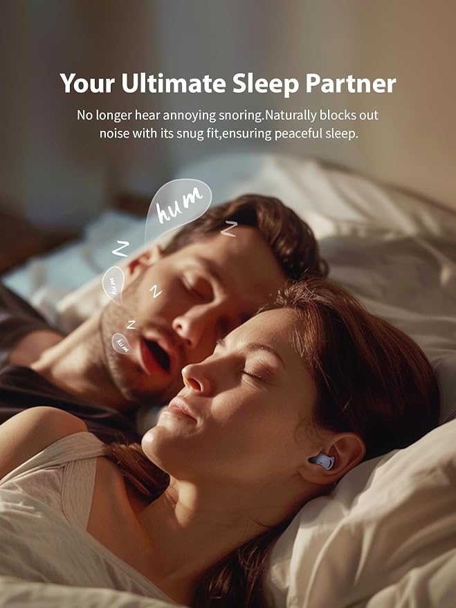 Sleep Headphones, Invisible Sleep Earbuds for Side Sleepers, Small Noise Blocking Sleep Earphones, Bluetooth 5.3 Tiny Hidden Earbuds for Work,Sleeping - Purple