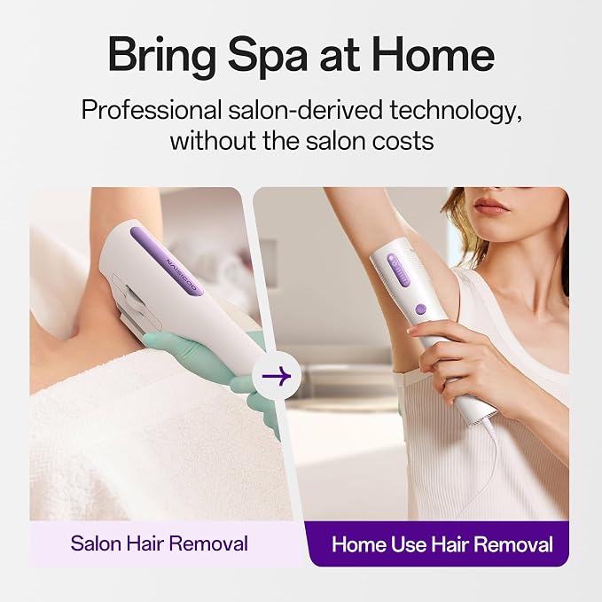 Laser Hair Removal Device for Women and Men, IPL Painless Sapphire with 40F Ice-Cooling System, Safe, Long-Lasting Hair Removal for Home, Face, Legs, Back, Bikini Line