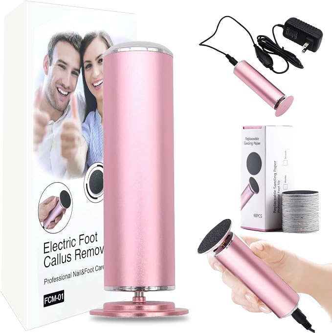 Electric Foot File 2026 Upgrades Foot Callus Remover,Electric Callus Remover for Feet with 60 Pcs Sandpaper Discs, Foot File with Speed Controller,for Dead Dry Crack Skin Calluses