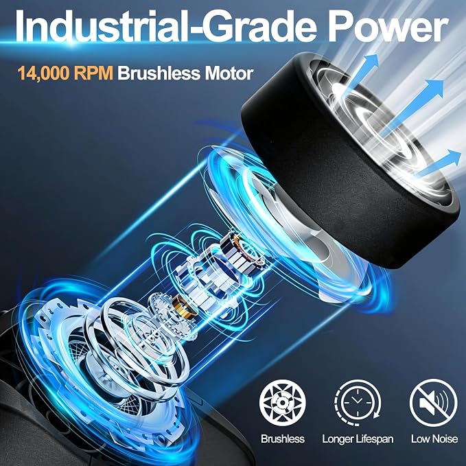 Portable Fan Rechargeable, 6 Speeds Waist Fan 6000mAh, 31H Strong Airflow Belt Fan, 4-in-1 Hands-Free Body Clip on Fan for Outdoor Construction Warehouse Work Gifts