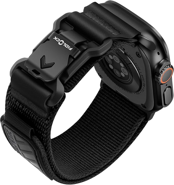 Bandletic Compatible with Apple Watch Ultra Band Men, Wide Soft Elastic Straps with Magnetic Fidlock V-Buckle for iWatch 49mm(Ultra 3/2/1),46mm(11/10),45mm(9/8/7),44mm(SE3/SE2/SE/6/5/4),42mm(3/2/1)