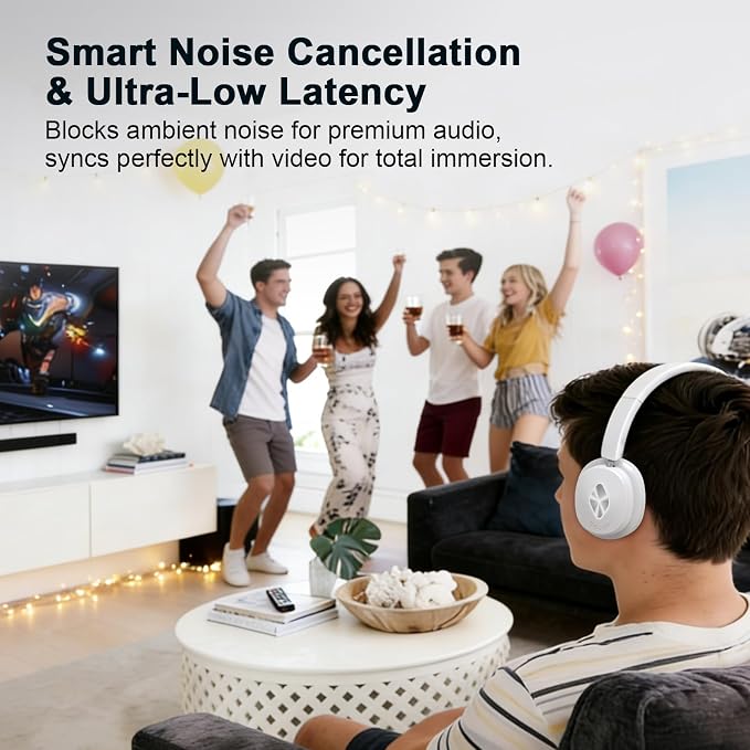 Wireless Headphones for TV, TV Headphones Wireless for Seniors with Transmitter Charging Base, 3 Audio Modes & Low Latency & Blutooth 5.4, Bluetooth Headphones for TV Watching, Gifts for Elderly