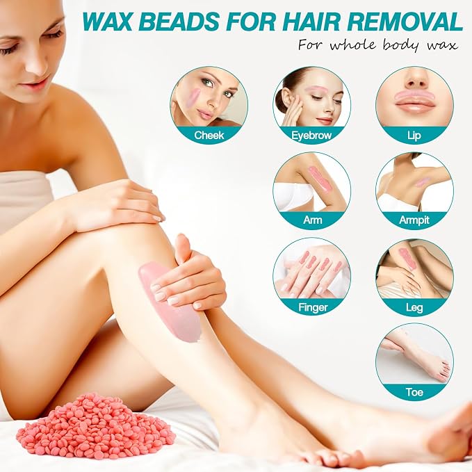 Wax Warmer for Hair Removal, 16.9oz Portable Electric Wax Heater Machine for Hard and Soft Wax Beads, Fast Heating for Home Gentle