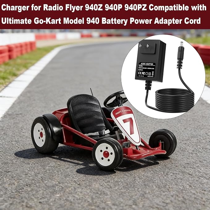 Charger for Radio Flyer 940Z 940P 940PZ Compatible with Ultimate Go-Kart Model 940 Battery Power Adapter Cord