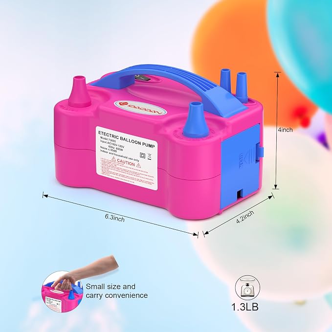 IDAODAN Electric Balloon Pump, Portable Electric Balloon Blower Machine Inflator Air Pump for Party Decorations