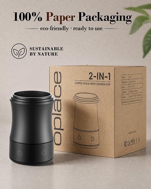 Digital Coffee Scale with Timer, 2-in-1 Espresso Scale & Coffee Dosing Cup, Magnetic Design Fits 54mm & 58mm Portafilter, Rechargeable, Max 500g/0.1g Precision, Auto-Off Setting, Black