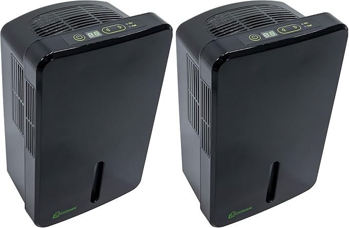 LOCKDOWN Automatic Dehumidifier with Quiet Operation, Drain Hose and Self Monitoring Controls for Humidity Control in Small Rooms, Safes and Closets