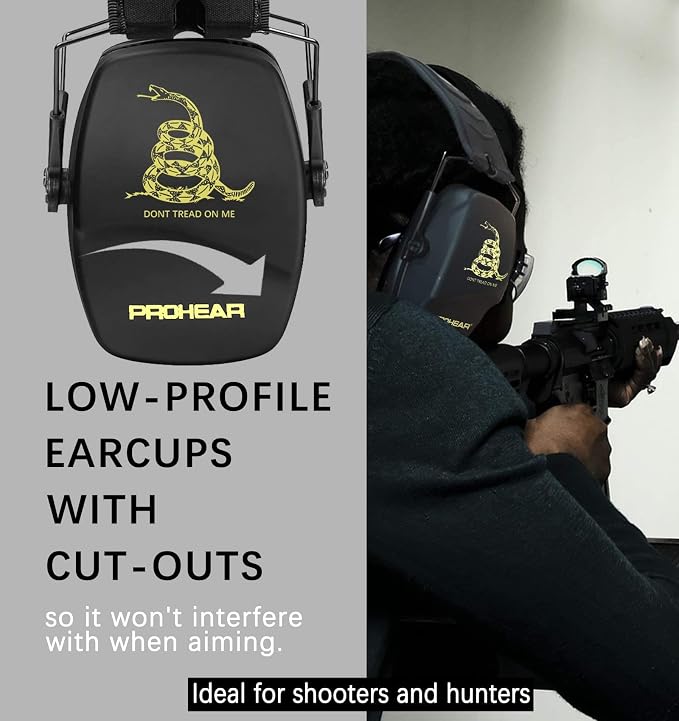 PROHEAR Ear Protection Safety Earmuffs for Shooting Noise Reduction Slim Hearing Protector