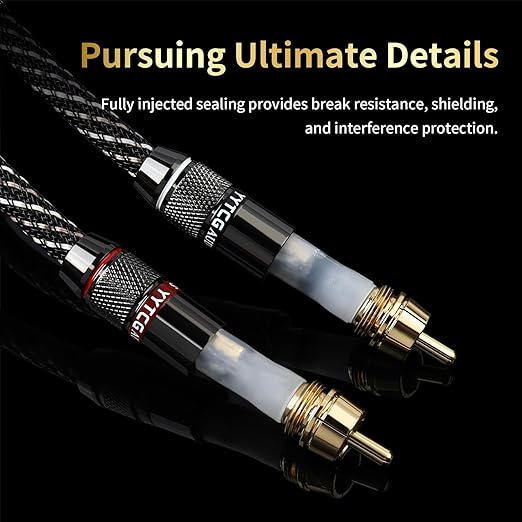 3.28ft Audiophile HiFi Audio RCA Cables-RCA to 3.5mm,15 AWG,4N OFC Core,Gold-Plated Plug,with Nylon Braid,Subwoofer Cable,Compatible with Speaker,Amplifier,Home Stereo(3.28ft/1m)