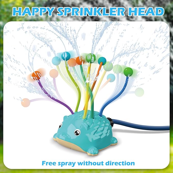 Kids Water Sprinkler Toy, 360° Outdoor Splash Sprinkler with Wiggling Water Arms, Fun Backyard Summer Water Toy for Toddlers, Boys and Girls, Easy Hose Connection for Lawn, Garden and Pool Party