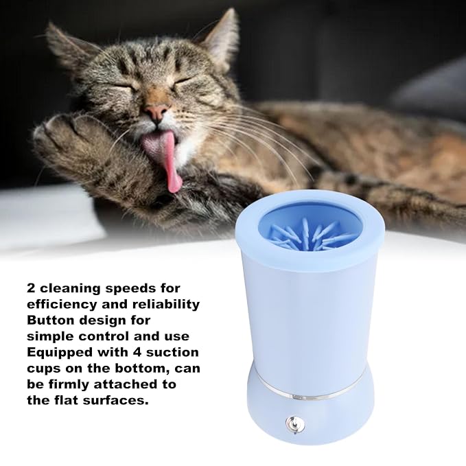 Automatic Dog Paws Cleaner, Rechargeable Portable Pet Paws Washer Cup with Soft Silicone Brush, Dog Foot Cleaning Machine, Silicone Bristle Pet Paws Cleaner Cup for Dog and Cat
