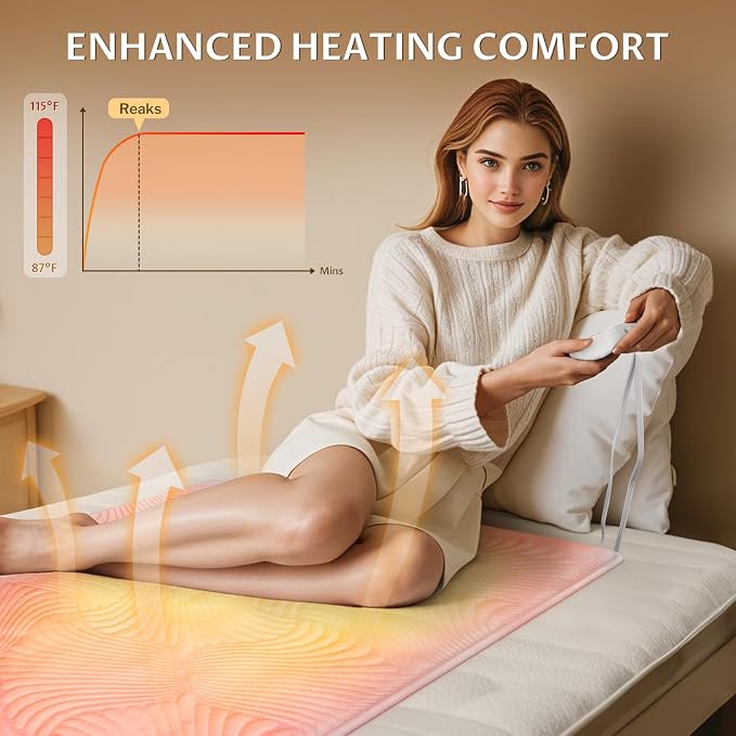 MINI Twin Size Electric Heated Mattress Pad - Bed Warmer with Memory & Preheat Functions, 12 Heat Settings Single Control for 1-12 Hours Auto Off, Lighted Button