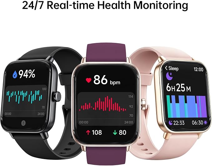 Smart Watches for Women,1.85 inch AMOLED Touchscreen for Android & iPhone Alexa Built-in Bluetooth Calls,Fitness Watch 110+ Sport Modes Heart Rate/Sp02/Sleep/Calories Monitor IP68 Waterproof