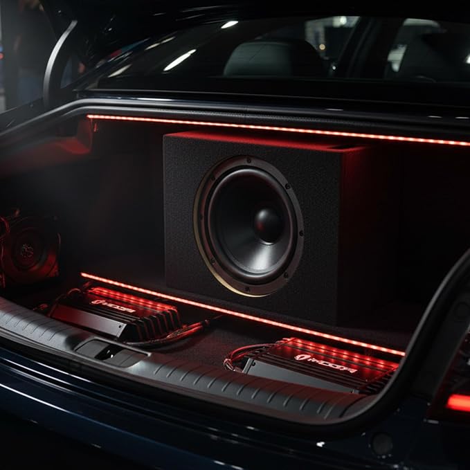 QPower Single 10-Inch Vented Subwoofer Box, Features 0.53 Cubic Feet of Airspace, Solid 5/8-Inch MDF Construction