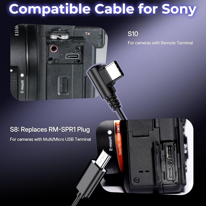 Rechargeable Wireless Intervalometer Shutter Release for Sony Cameras - Time-Lapse, Star Trails, Interval & BULB Exposure Remote with OLED Display for Sony A7 IV/A7 III/A6700/FX3/FX30/A6400/A6100/ZV-1