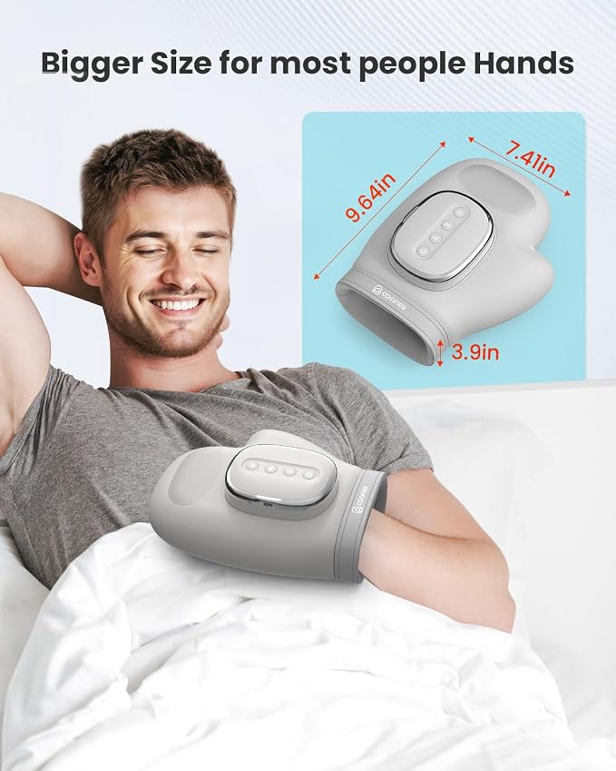COMFIER [2026 Gift for Men,Women,Cordless Hand Massager for Arthritis and Carpal Tunnel, Updated Bigger Electric Hand Massager with Heat and Compression,Wrist, Finger Massage