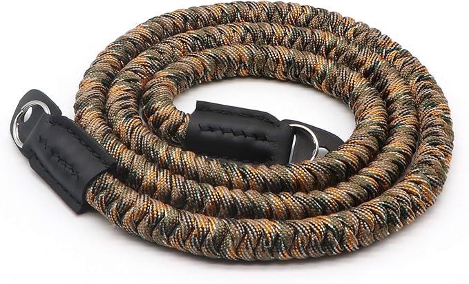Paracord Woven Camera Neck Shoulder Strap Belt Hand Compatible with Canon Nikon Sony Olympus Pentax Fujifilm Panasonic SLR DSLR Digital Mirrorless Cameras 42 inch Camouflage