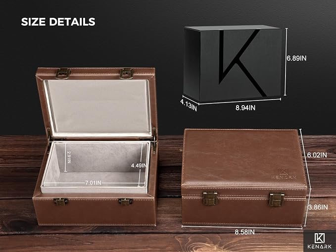 KK6 PLUS Faraday Box for Key Fobs, Signal Shielding Storage | Signal Shielding • Expanded Storage Capacity • Reinforced Metal Hinges • Premium Synthetic Leather