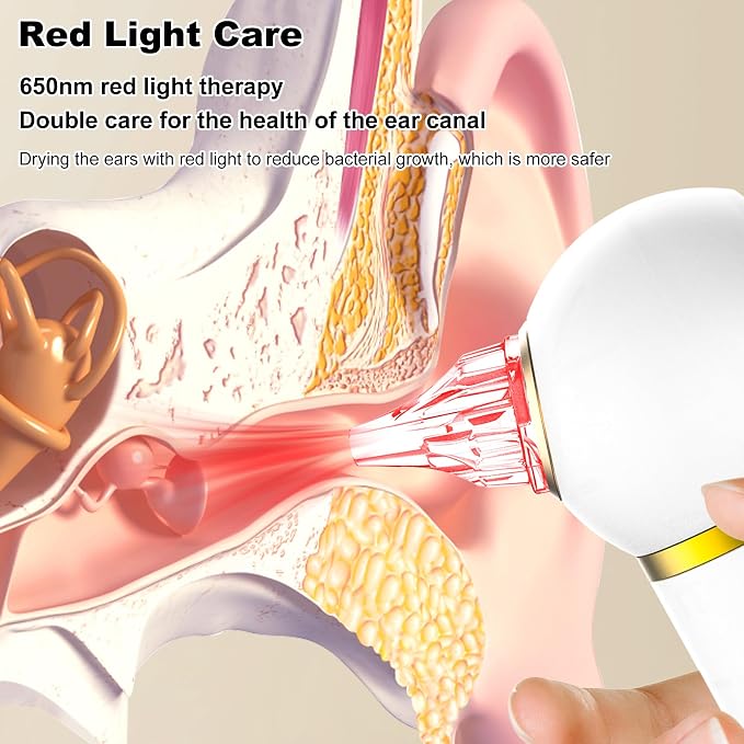 Ear Dryer and Ear Cleaner Camera, 1000P HD Otoscope, Ear Water Remover, Gentle Warm Air with Red Light Care, Ear Drying Device for Adult and Kids Swimming, Showering, Water Sports Earwax Removal
