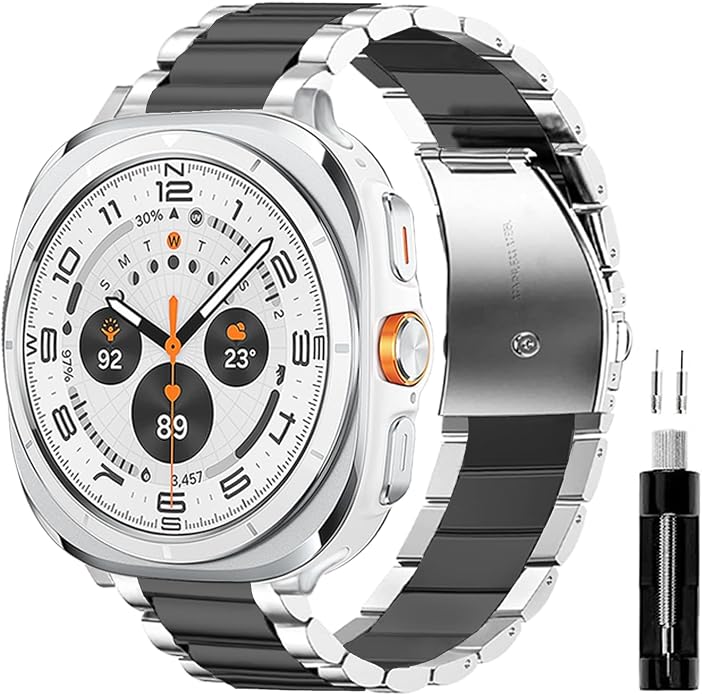GOLDTOLUCK No Gap Stainless Steel Band Compatible with Samsung Galaxy Watch 8 7 6 5 4 Classic FE Pro Ultra 40mm 44mm 46mm 43mm 47mm 45mm 42mm Replacement Men Women Milanese Metal Elegant Casual