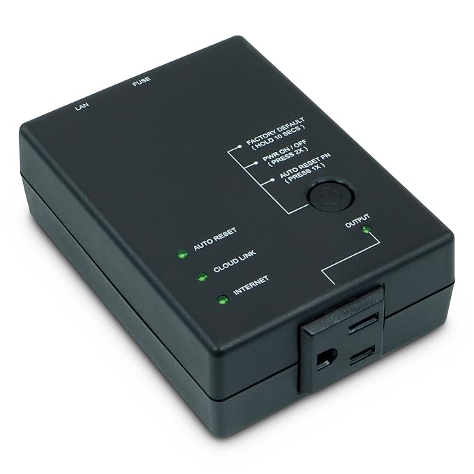ezOutlet5 - Internet Enabled IP & Wi-Fi Remote Power Switch with Automatic Reboot - iOS | Android | Cloud | Web | Google Home Controllable - Single AC Power Outlet - Model EZ-72b