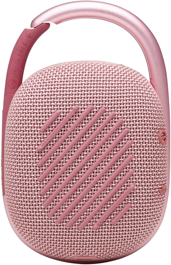 JBL Clip 4 - Portable Mini Bluetooth Speaker, big audio and punchy bass, integrated carabiner, IP67 waterproof and dustproof, 10 hours of playtime, speaker for home, outdoor and travel (Pink)