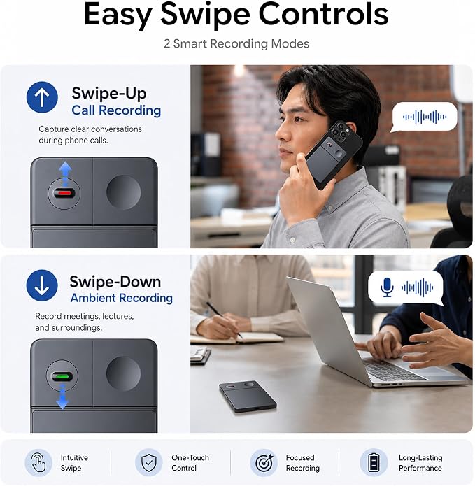 AI Voice Recorder with Real-Time AI Chat & Auto Transcribe – App-Controlled Audio Recorder with AI Noise Cancellation, One-Click to Generate PPT/Mind Map, 64GB Digital Note Taker for Meeting Lecture