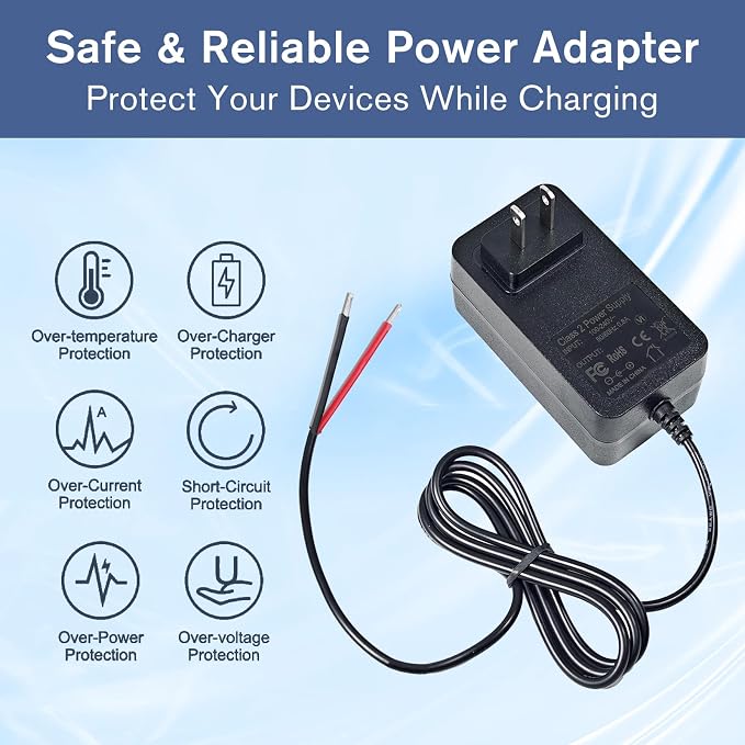 19V 2A AC/DC Adapter Power Cord Power Supply Plug for MKS-1902000H, MM271W, MM371W, MM571W, MM572W Transformer,Compatible with Mighty Mule RP1010 Power Supply Wall Adapter Charger