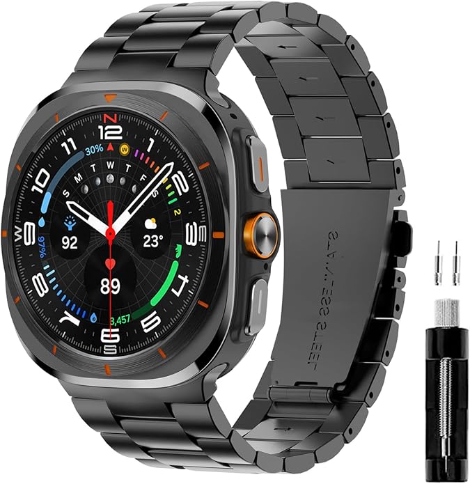GOLDTOLUCK No Gap Stainless Steel Band Compatible with Samsung Galaxy Watch 8 7 6 5 4 Classic FE Pro Ultra 40mm 44mm 46mm 43mm 47mm 45mm 42mm Replacement Men Women Milanese Metal Elegant Casual