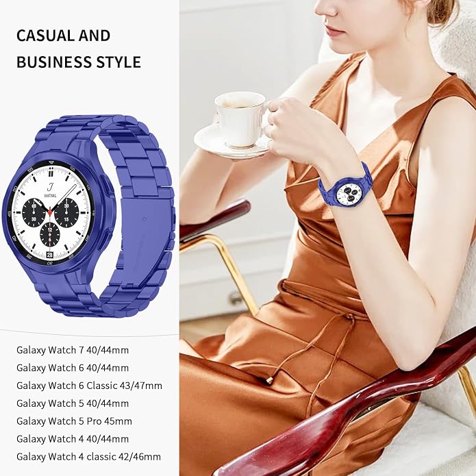 GOLDTOLUCK No Gap Stainless Steel Band Compatible with Samsung Galaxy Watch 8 7 6 5 4 Classic FE Pro Ultra 40mm 44mm 46mm 43mm 47mm 45mm 42mm Replacement Men Women Milanese Metal Elegant Casual