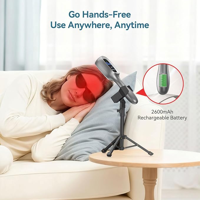 Red Light Therapy Wand with Stand – Red & Near Infrared Light Device for Sore Muscles & Joint Relief – Handheld Infrared Light for Body, Knee, Shoulder, Back and Pet Use (4 × 808nm + 34 × 650nm)