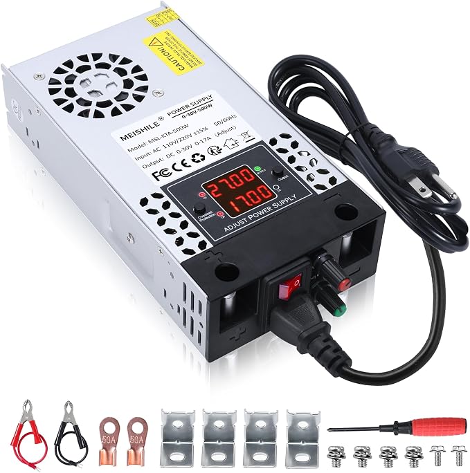 Upgrade Adjustable (0-30V 0-17A) 500W DC Switching Power Supply AC-DC Transformer with Adjustable buttonsConverter Drive Sensor System Lamp Meter Controller Servos Ultraso Electric Motor Fan SMPS