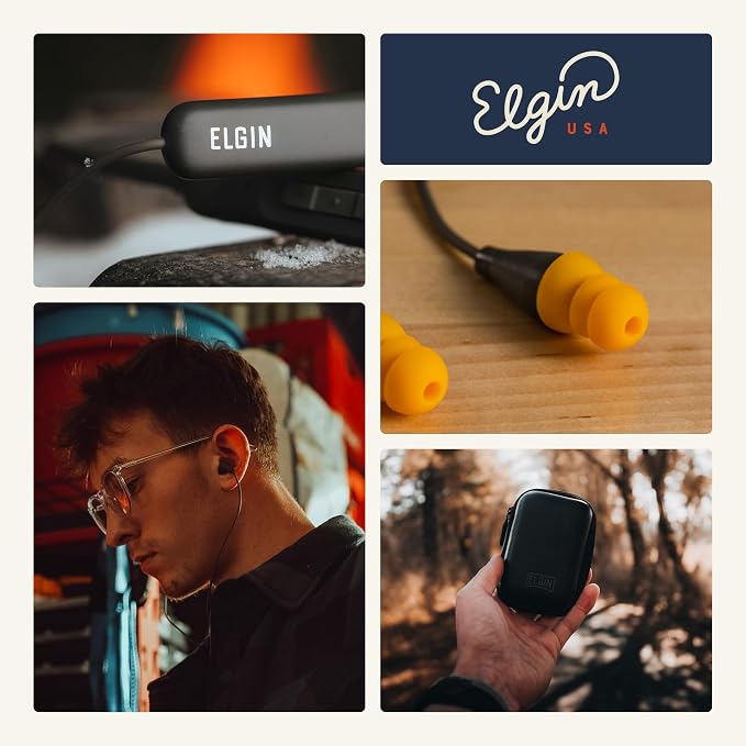 Elgin Discord Gen 2 Bluetooth Earplug Earbuds, OSHA Compliant Noise-Isolating Safety Wireless Headphones, All-Weather Earphones for Industrial Work, and High-Noise Environments