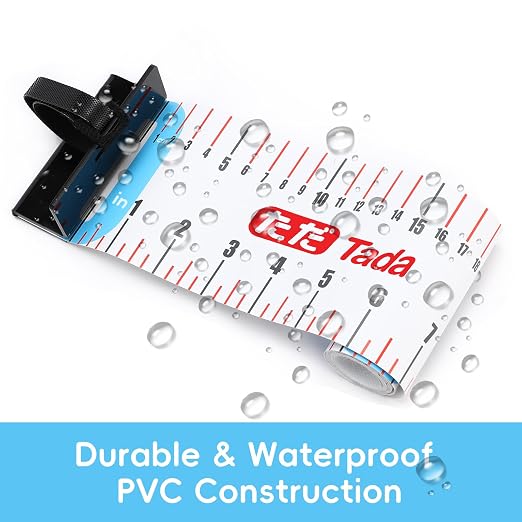 Tada 48in/122cm Fishing Ruler Portable Roll Up Folding Fish Measuring Tape with Bump Board