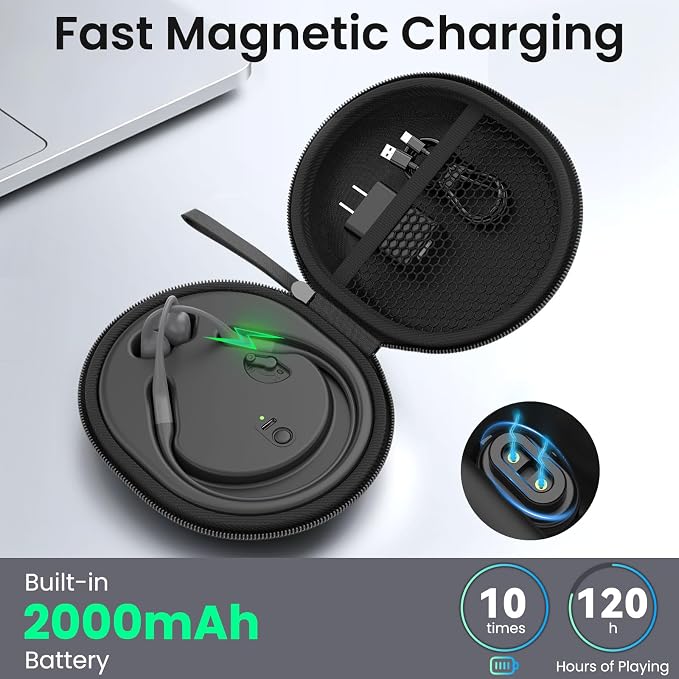Charging Case Compatible with Shokz OpenSwim Pro, FEFAIA Magnetic Fast Charging Station Built in 2000mAh, Charger Stand Dock Cable for Aftershokz Aeropex AS800/S803, OpenRun Pro/OpenRun/Mini Headphone