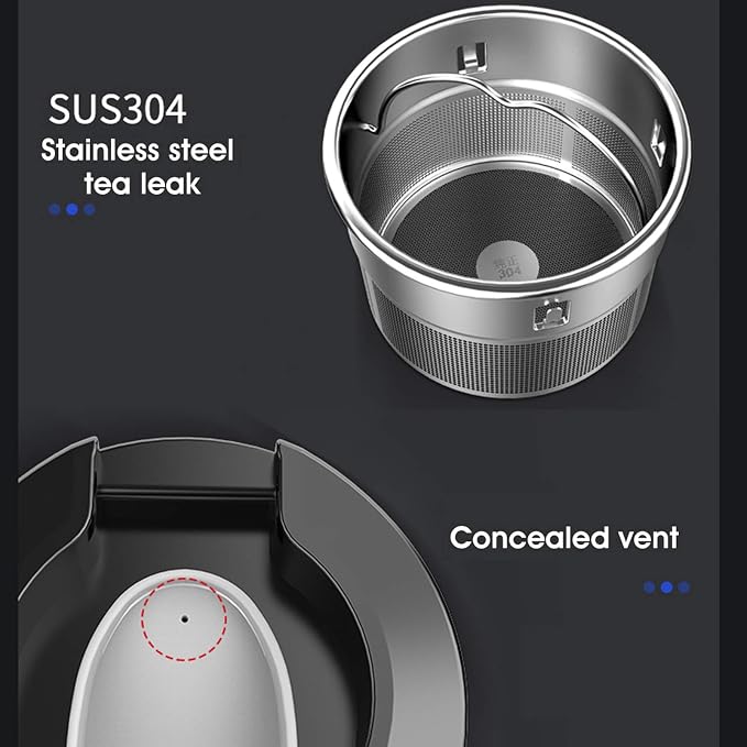 Akozon Smart Temperature Control Travel Coffee Mug 450ml 12-24V Electric Heated Travel Mug Stainless Steel Car Cup 0-100℃ Adjustable,20-25 MIN Quick Heating