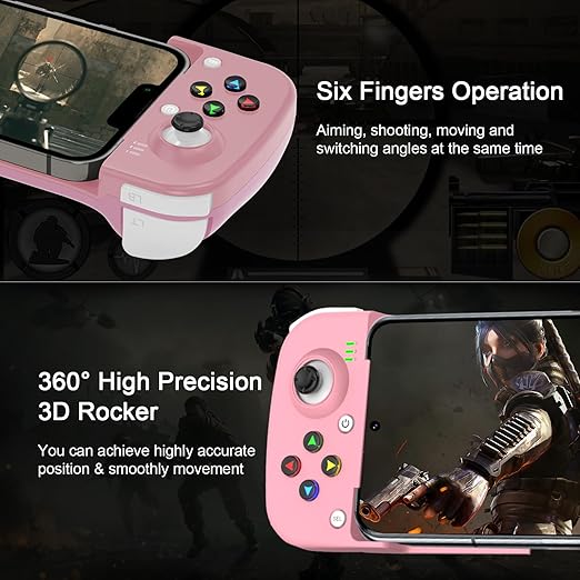 arVin Mobile Game Controller for Samsung Galaxy S23/S22/S21 Ultra, TCL, Tablet, Android Wireless Gamepad for iPhone 15/14/13/12, iOS, iPad, MacBook, PC Gaming Joystick with Back Button, Direct Play