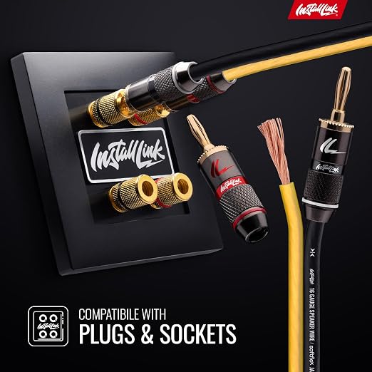 Install Link 16 AWG Gauge Speaker Wire Cable (250 Feet) Stereo, Car or Home Theater, CCA