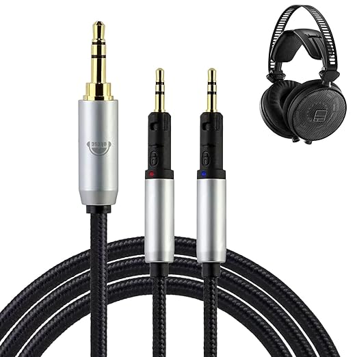 okcsc TCR70X Headphone Cable Replacement Cable for Earphones Headphones for Audio-Technica ATH-R70X R70XA OFC 4 Core Locking Mechanism 6.56FT / 3.5MM