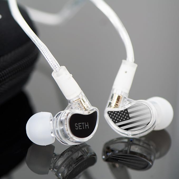 MEE audio Personalized M6 PRO in Ear Monitor Headphones for Musicians w/Engraved Metal Faceplates: Choose an Artwork and/or Add Custom Text, Noise Isolating Professional Earbuds w/Replaceable Cables