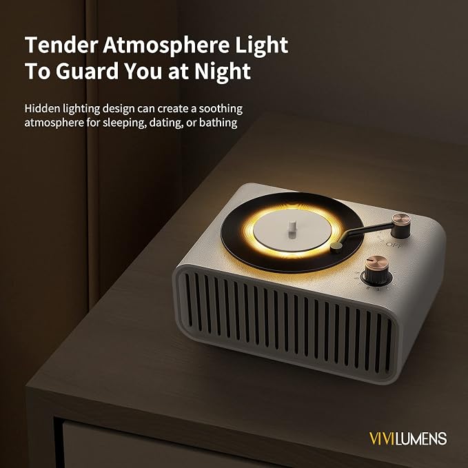 Vivilumens Speakers Bluetooth Wireless, 3 in 1 Portable Cute Speakers Vintage Style with Aromatic, Small LED Night Light for Home Office Decor, Ideal Gifts for Birthday, Anniversary
