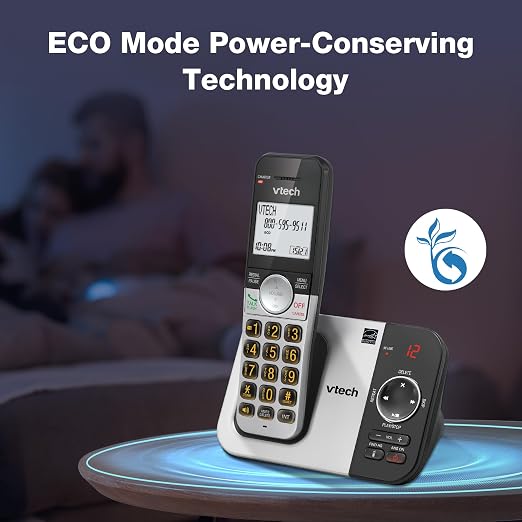 VTech Cordless Phone with 3 Handsets — Big Buttons, Large Backlit Display, Answering Machine, DECT 6.0, Intercom, Call Transfer, Easy to Use | VG232-3