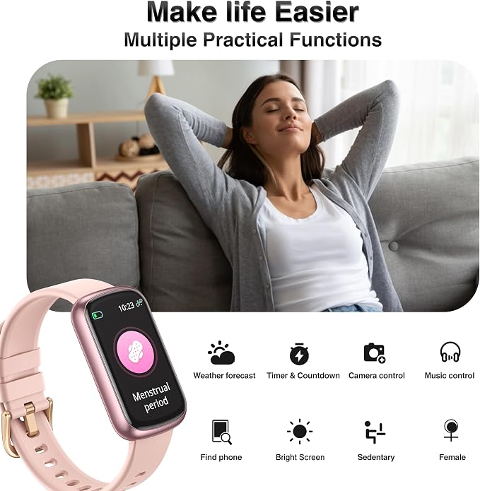 Fitness Tracker, Smart Watches for Women Men with 24/7 Heart Rate/Blood Pressure/Blood Oxygen Monitor, Sleep Tracker, Calories&Step Counter, IP68 Waterproof Health Activity Trackers for Android&iPhone